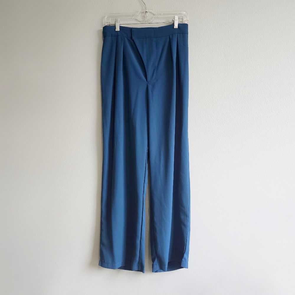 Shein Turquoise Blue/Green Wide Leg Work Pants Slack Size 6